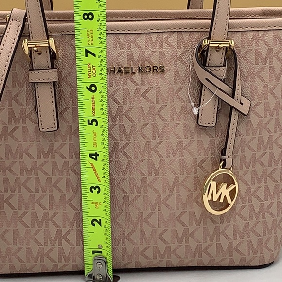 MICHAEL KORS Jet Set Travel Extra-Small Saffiano Leather Top-Zip Tote Bag BALLET - Picture 3 of 16